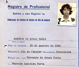 Registro na Federação de Futebol do Estado do Rio de Janeiro