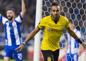 Aubameyang (gol sobre o Porto) na Liga Europa – oitavas de final. Aubameyang (gol sobre o Porto) na Liga Europa – oitavas de final.