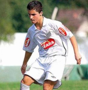 Jean Chera aos 14 anos na base do Santos FC.
