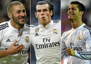 Trio “BBC” (Benzema, Bale e Cristiano Ronaldo) principais responsáveis pelas vendas de camisas do Real Madrid.