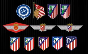 Evolução dos escudos do Atlético de Madrid desde sua fundação.