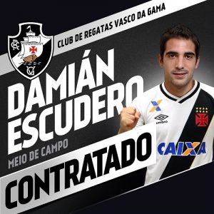 Imagem divulgada pelo Vasco da contratação de Escudero.