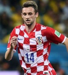 Marcelo Brozovic atuando pela seleção da Croácia.