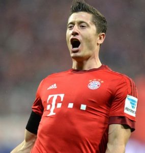 Lewandowski jogando pelo Bayern de Munique.