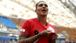 Guerrero após seu primeiro gol numa Copa do Mundo.