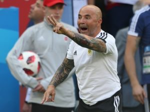 Sampaoli durante a Copa de 2018.