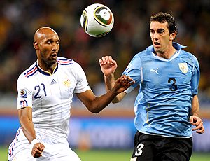 França x Uruguai na Copa de 2010.