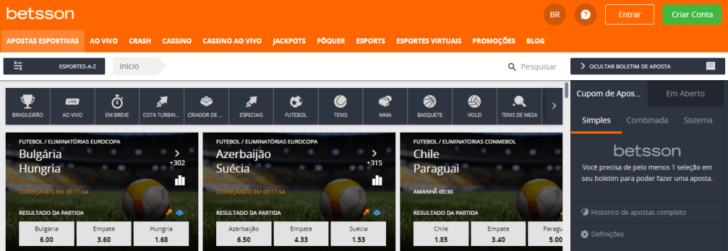 Cassino Betsson - Apostas Esportivas